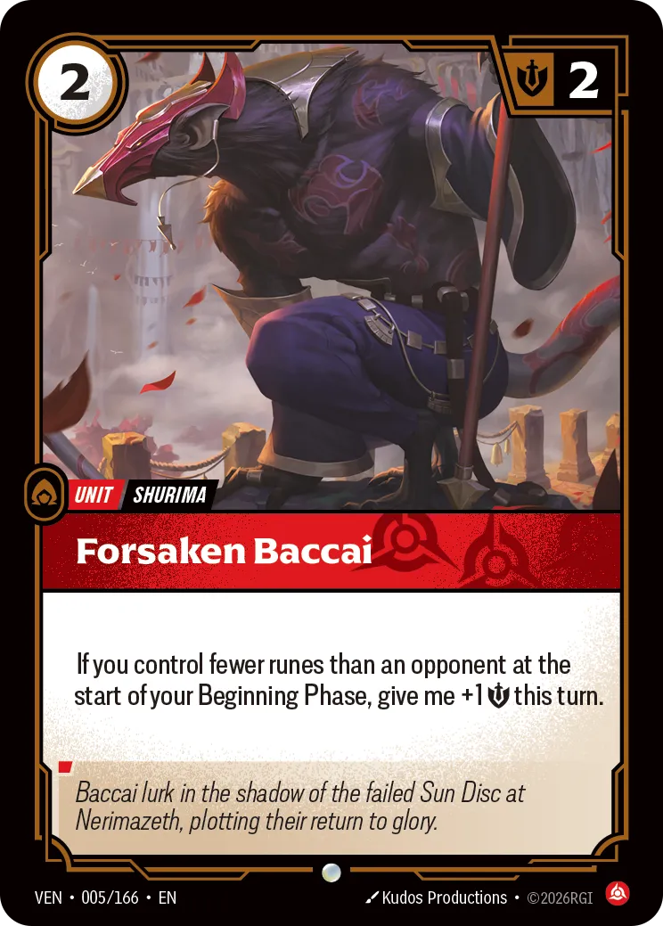 Forsaken Baccai · VEN VEN-005/166 · Vendetta