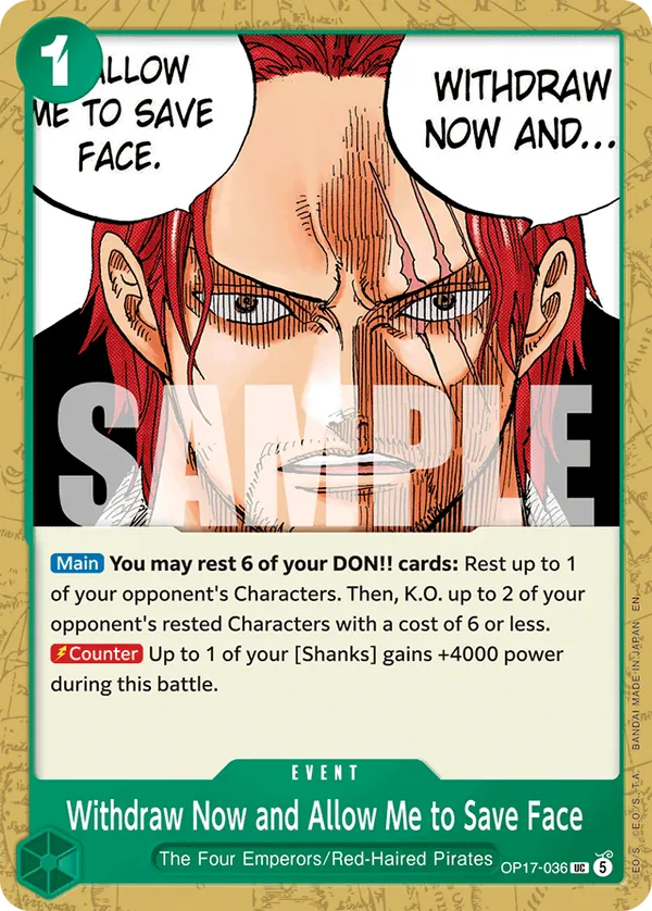 Withdraw Now and Allow Me to Save Face · OP17 036 · The World's Strongest Warriors